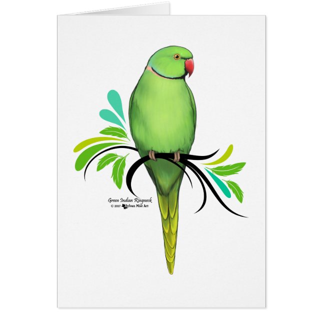 Groene Indische ringnek Parrot (Voorkant)