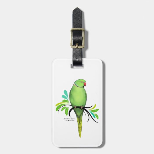 Groene Indische ringnek Parrot Bagagelabel (Voorkant verticaal)