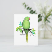 Groene Indische ringnek Parrot Briefkaart (Staand voorkant)