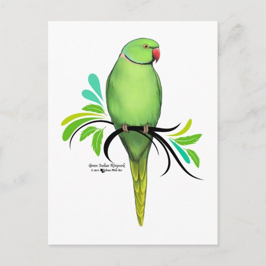 Groene Indische ringnek Parrot Briefkaart (Voorkant)