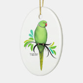 Groene Indische ringnek Parrot Keramisch Ornament (Links)