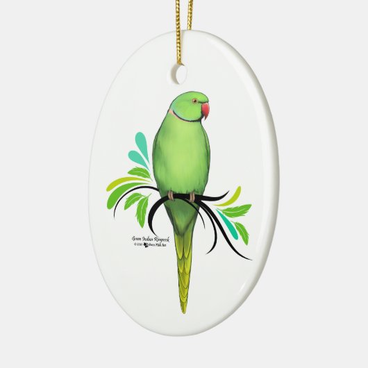 Groene Indische ringnek Parrot Keramisch Ornament (Links)