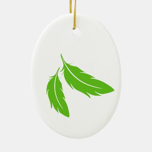 Groene Indische ringnek Parrot Keramisch Ornament (Achterkant)