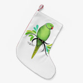 Groene Indische ringnek Parrot Kleine Kerstsok (Voorkant (Hangend))
