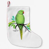 Groene Indische ringnek Parrot Kleine Kerstsok (Voorkant)