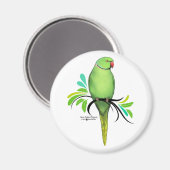 Groene Indische ringnek Parrot Magneet (Voorkant / Achterkant)