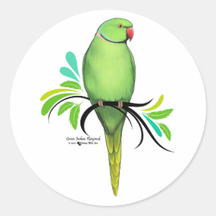 Groene Indische ringnek Parrot Ronde Sticker