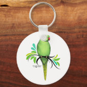 Groene Indische ringnek Parrot Sleutelhanger (Voorkant)