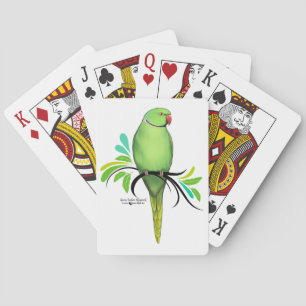 Groene Indische ringnek Parrot Speelkaarten