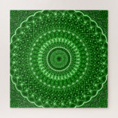 Groene Indische spirituele moderne helende mandala Legpuzzel (Horizontaal)
