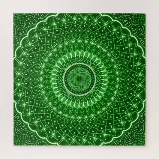 Groene Indische spirituele moderne helende mandala Legpuzzel (Verticaal)