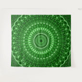 Groene Indische spirituele moderne helende mandala Wandkleed (Voorkant (horizontaal))