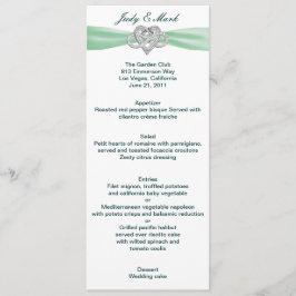 Groene Infinity Hart Bruiloft Menu Kaart