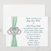 Groene Infinity Hart Bruiloft Uitnodiging (Voorkant / Achterkant)