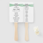 Groene Infinity Hart Trouwprogramma Fans Handwaaier (Voorkant en achterkant)