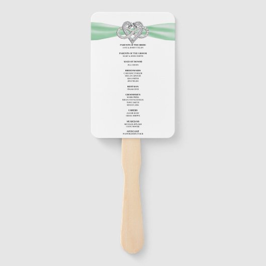 Groene Infinity Hart Trouwprogramma Fans Handwaaier (Achterkant)