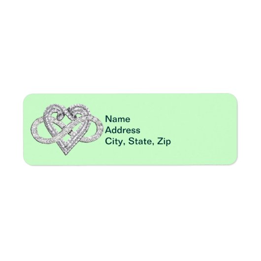Groene Infinity Heart Adresetiketten Etiket (Voorkant)