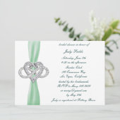 Groene Infinity Heart Bridal Shower Kaart (Staand voorkant)