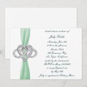 Groene Infinity Heart Bridal Shower Kaart (Voorkant / Achterkant)