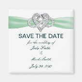 Groene Infinity Heart sparen de Datum Magnet (Voorkant)