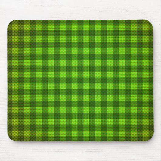 Groene ingecheckte koolstofvezel gepatterd muismat (Voorkant)