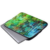 Groene ingewikkelde texturen laptop sleeve (Voorkant onderkant)