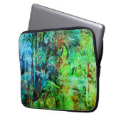 Groene ingewikkelde texturen laptop sleeve (Voorkant Links)