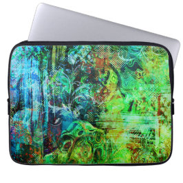 Groene ingewikkelde texturen laptop sleeve