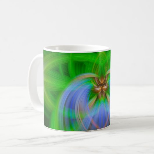 Groene ingewikkeldheid koffiemok (Voorkant links)