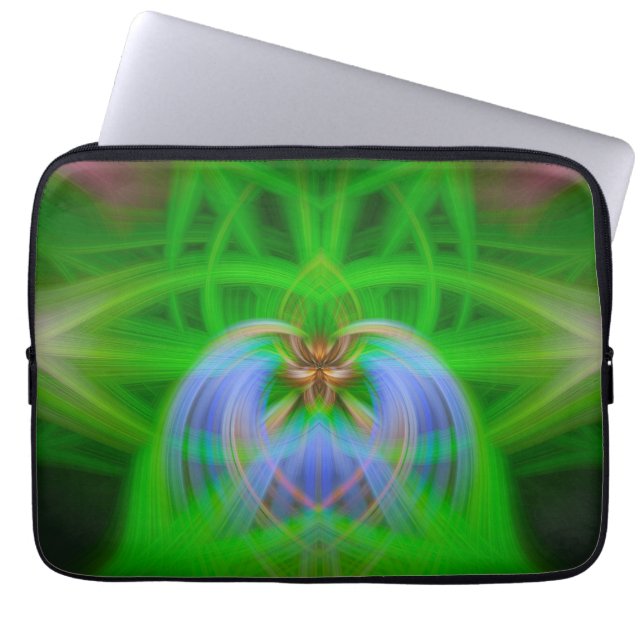 Groene ingewikkeldheid laptop sleeve (Voorkant)