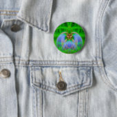 Groene ingewikkeldheid ronde button 5,7 cm (In situ)