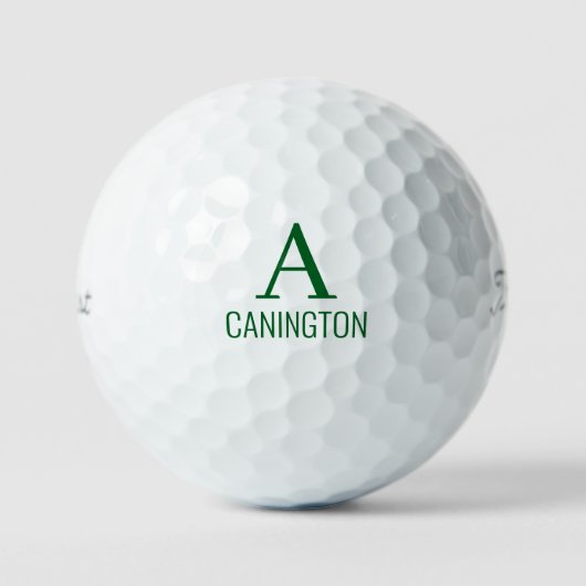 Groene Initialen & Achternaam II Titleist Pro V1 Golfballen (Voorkant)