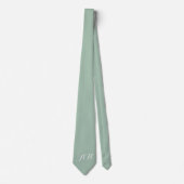 Groene Initialen Groomsmen Monogram Monogram Stropdas (Voorkant)