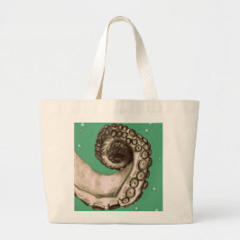 -groene inktbuis grote tote bag