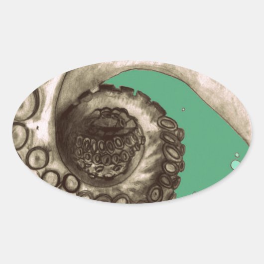 -groene inktbuis ovale sticker (Voorkant)