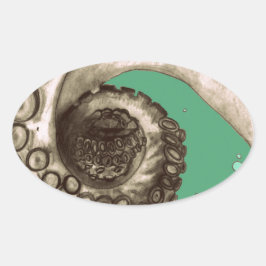 -groene inktbuis ovale sticker