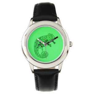 Groene inktkampioen zwart kinder horloge