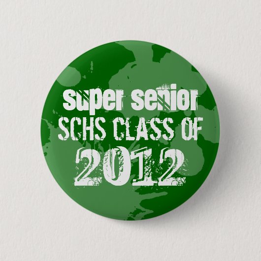 Groene inktspatten school eindexamenklas van grung ronde button 5,7 cm (Voorkant)