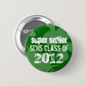 Groene inktspatten school eindexamenklas van grung ronde button 5,7 cm (Voorkant /achterkant)