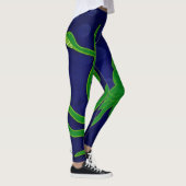 Groene inktvis in de blauwe oceaan leggings (Rechts)