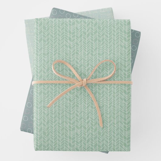 Groene Inpakpapiervellen in verschillende tinten Inpakpapier Vel (In situ)