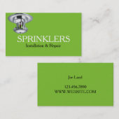 Groene installatie en reparatie van het Sprinkler- Visitekaartje (Voorkant / Achterkant)