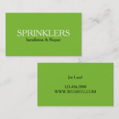 Groene installatie en reparatie van het Sprinkler- Visitekaartje (Voorkant / Achterkant)