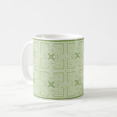 Groene Interlaced Blocks Coffee Mok (Voorkant links)
