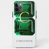 Groene iPhone case facette Gemstone Emerald (Achterkant)