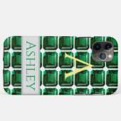 Groene iPhone case facette Gemstone Emerald (Achterkant (horizontaal))