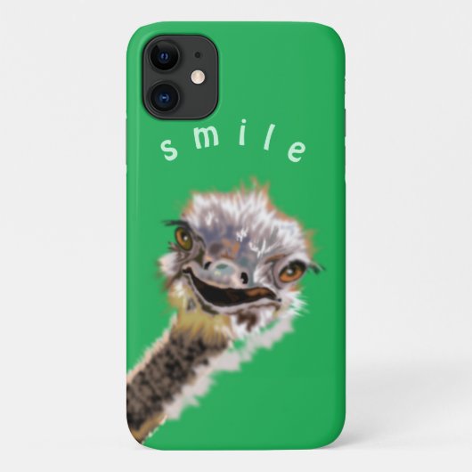 Groene iPhone Case met Grappige struisvogel - Glim (Achterkant)