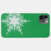 Groene iPhone Hoes met Sneeuwvlok (Achterkant (horizontaal))
