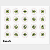 Groene Iris Oogbal Griezelig Bloeddoorlopen Hallow Ronde Sticker (Vel)