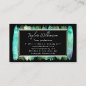 Groene iriserende penseelstreken visitekaartje (Achterkant)
